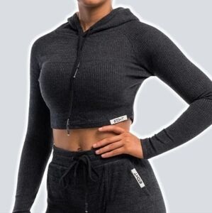 ECHT Comfort Ribbed Cropped Hoodie size S